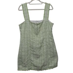 House Of Harlow  Classic  Preppy Metallic Tweed Mini Tank Dress Large Lime Green
